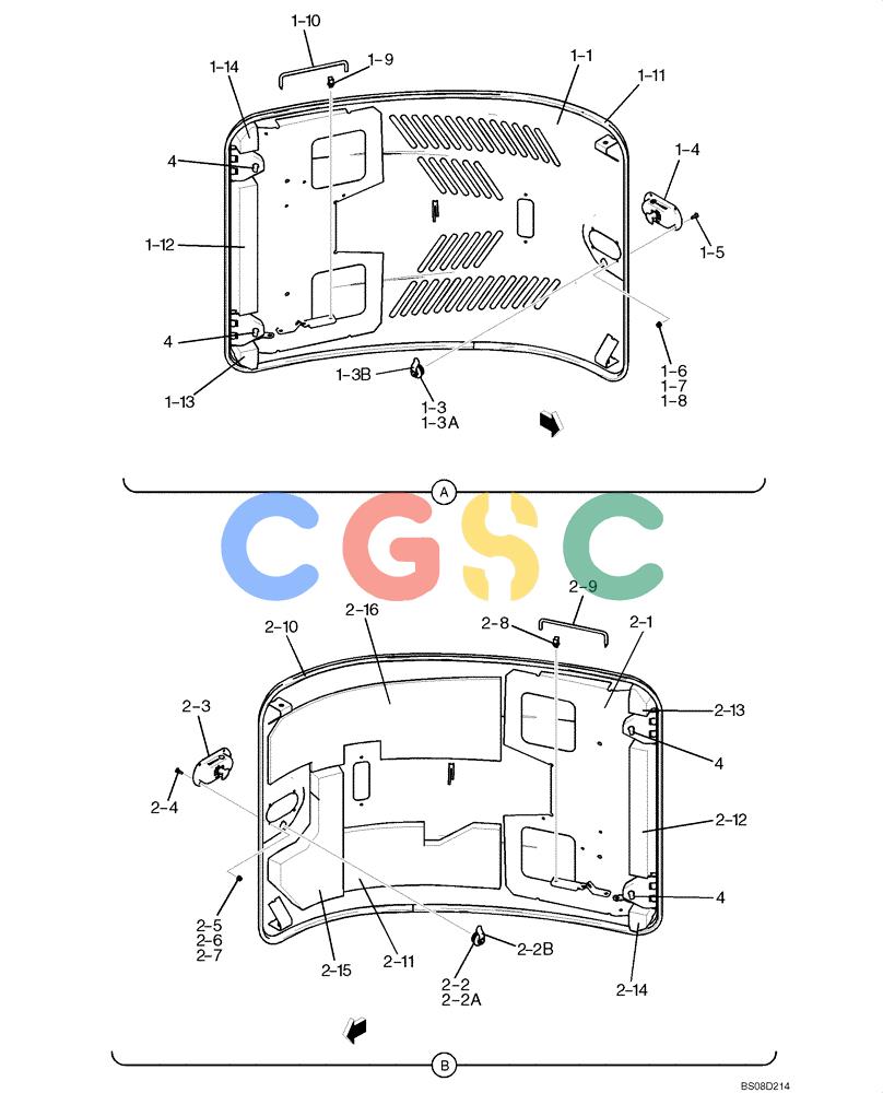 神钢零件查询(ED150) - BLADE RUNNER ACERA SR EXCAVATOR DOZER (TIER 3 ) ASN YL06-01201 (5/08-12/12) (02-52[02]) - GUARD ASSEMBLY, REAR (YY21C00091F1), FIGURE 2 OF 2 Kobelco