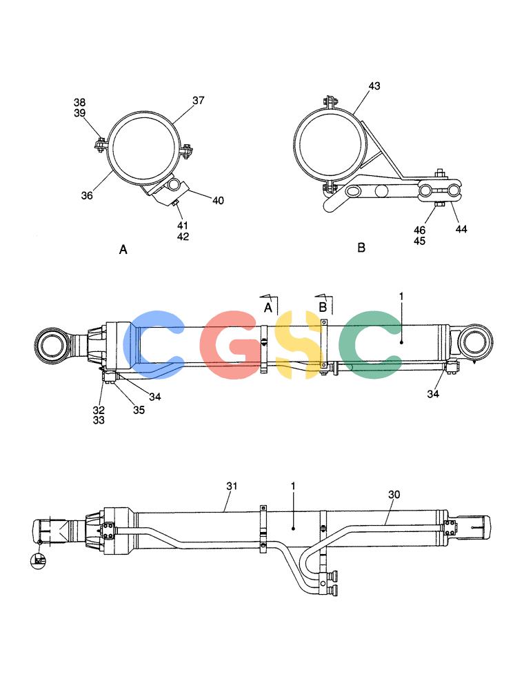 纽荷兰零件查询(E805) - CRAWLER EXCAVATOR (1/05-) (08-105-00[01]) - BOOM CYLINDER - LEFT - WITHOUT LOAD HOLD New Holland Constructuion
