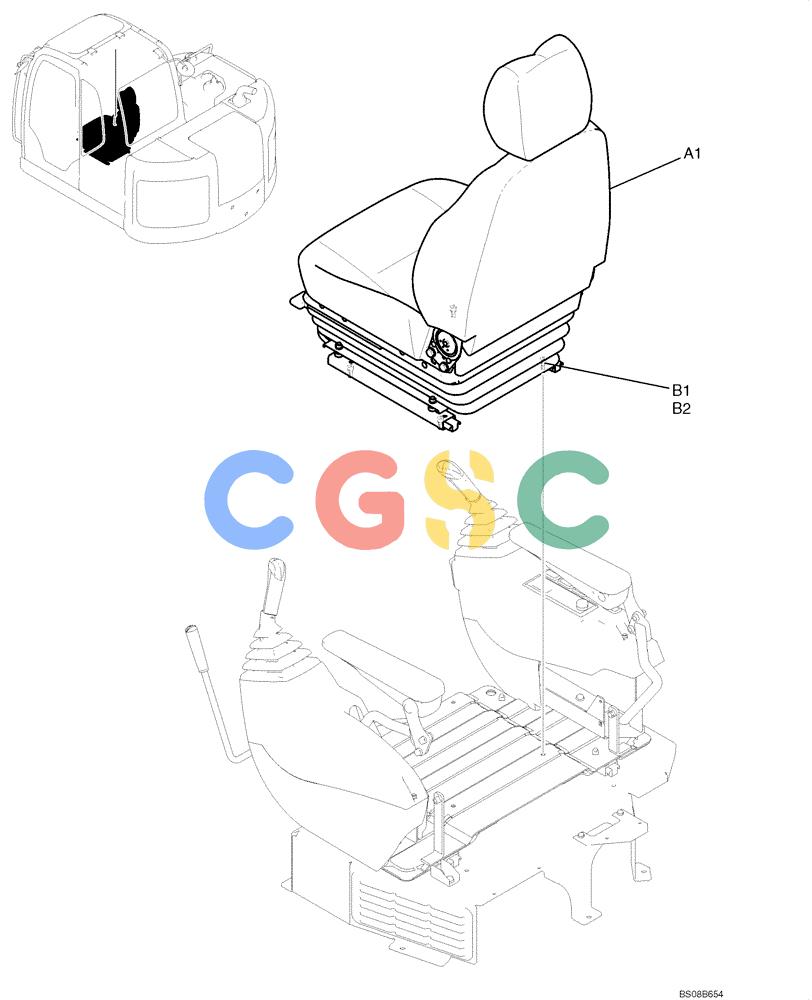 纽荷兰零件查询(E70BSR) - COMPACT CRAWLER EXCAVATOR BTW YT05-15001 - 18000 (NA) (4/08-) (02-43-00[00]) - SEAT INSTALLATION (YN25M00072F1) New Holland Constructuion