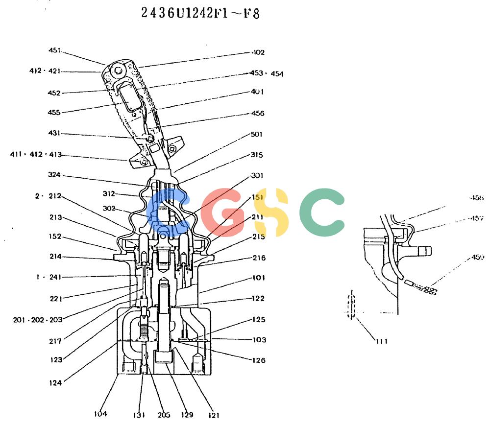 神钢零件查询(MD180LC) - EXCAVATOR ASN YG0647 (1/80-12/06) (11-015) - VALVE ASSY, PILOT Kobelco