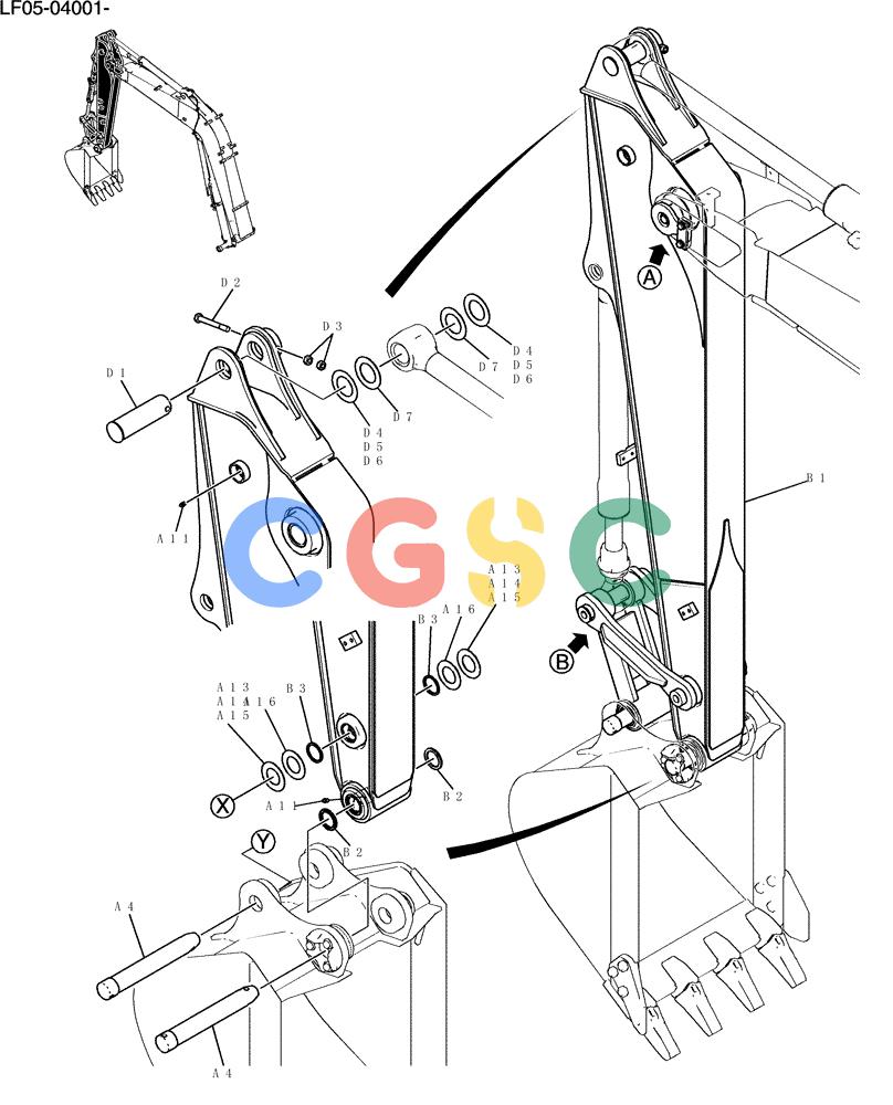 纽荷兰零件查询(E80BMSR) - CRAWLER EXCAVATOR ASN LF05-04001 - (N8TA18060) (862-17-1[1]) - ARM GROUP, LONG 2.13M (6FT 12IN) New Holland Constructuion