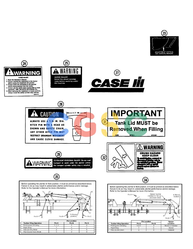凯斯零件查询(1220) - RIGID TRAILING PLANTER EARLY RISER SERIES (7/08-12/13) (90.108.03) - DECALS / TOOLS Case Agriculture