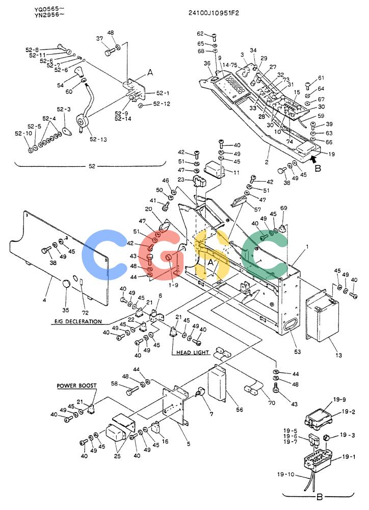 神钢零件查询(K907LC) - MARK II EXCAVATOR ASN YQ0565 (GLOBAL) (1/87-12/03) (05-011) - PANEL ASSY, INST (24100J10951F2) Kobelco