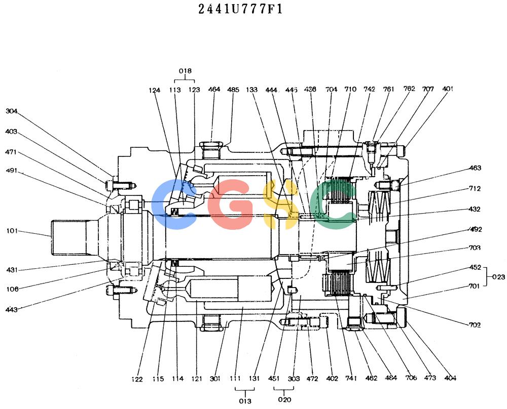 神钢零件查询(K916LC) - MARK II EXCAVTOR ASN YS0201 (1/89-12/03) (10-025) - MOTOR ASSY (SWING) Kobelco