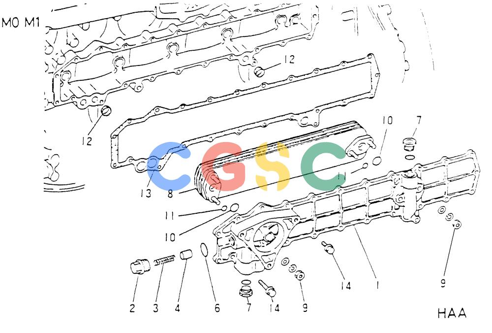 神钢零件查询(6D16-T) - MITSUBISHI DIESEL ENGINE - K907 & MD180LC (1/87-12/06) (02-016) - OIL COOLER Kobelco