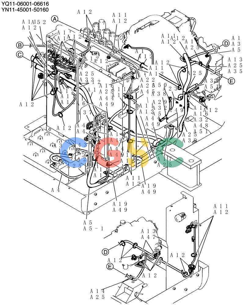 神钢零件查询(200-8) - EXCAVATOR S/N YN11-45001 - (1/06-12/09) (310-01-2) - HARNESS ASSY, UPP Kobelco