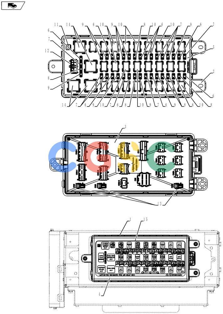 纽荷兰零件查询(E175B) - CRAWLER EXCAVATOR - TIER 3 (ROPS CAB) ASN NBDA17800 (6/13-) (01-072[00]) - RELAY BOX ASSY New Holland Constructuion