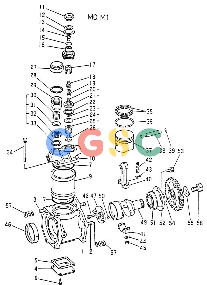 神钢零件查询(6D15) - MITSUBISHI DIESEL ENGINES - K907D & K907LC EXCAVATORS (1/86-12/06) (01-031[01]) - AIR COMPRESSOR (INNER PARTS) Kobelco