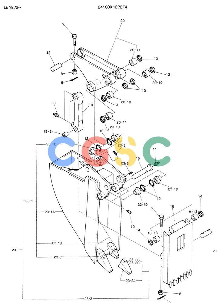 神钢零件查询(K903) - MARK II EXCAVATOR ASN LE7872 (1/88-12/03) (09-008) - BUCKET ASSY, EJECTOR Kobelco