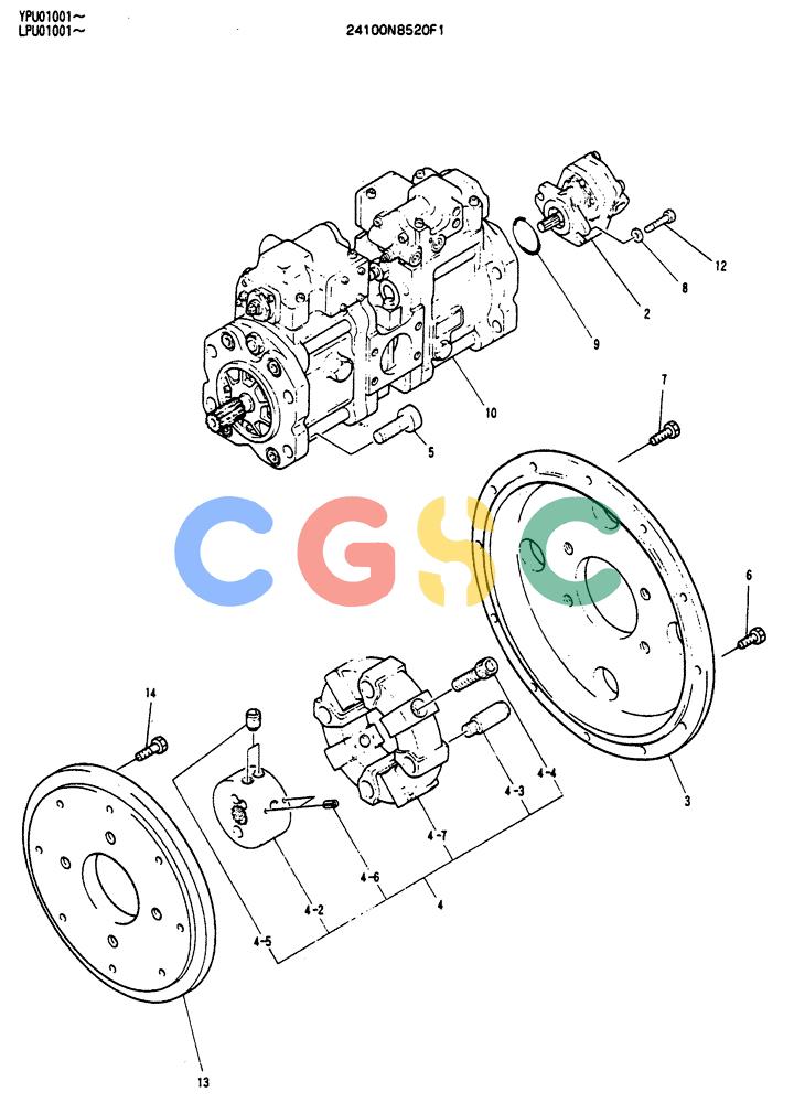 神钢零件查询(SK130LC) - EXCAVATOR BTW YPU1001 - YPU2000 (1/98-12/98) (05-004) - POWER TAKE-OFF ASSY Kobelco