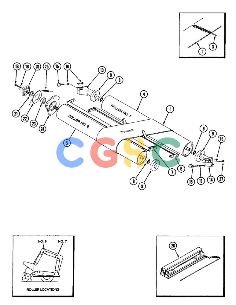 凯斯零件查询(3440) - CASE IH ROUND BALER (1/87-12/87) (46) - BELTS AND ROLLER ASSEMBLIES 7 AND 8 Case Agriculture