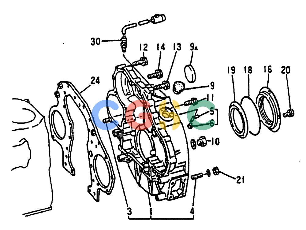 神钢零件查询(MD240C) - EXCAVATOR BTW LLU0301 - LLU0600 (1/80-12/06) (17-004) - FLYWHEEL HOUSING - 020-160A Kobelco