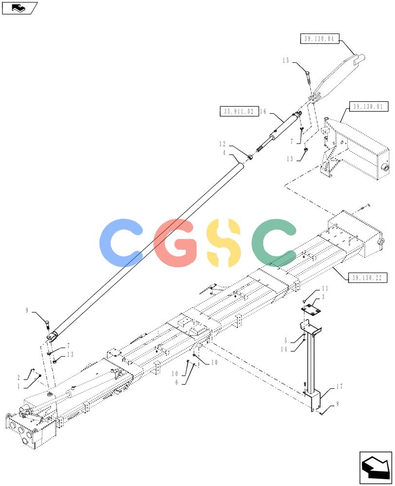 凯斯零件查询(810) - FLEX-AIR APPLICATOR - 2012 (2/12-) (39.130.23) - 70' BOOM, RH, INNER, 2-1/2" TUBES, BOOM LEVEL AND OUTER BOOM CRADLE Case Agriculture