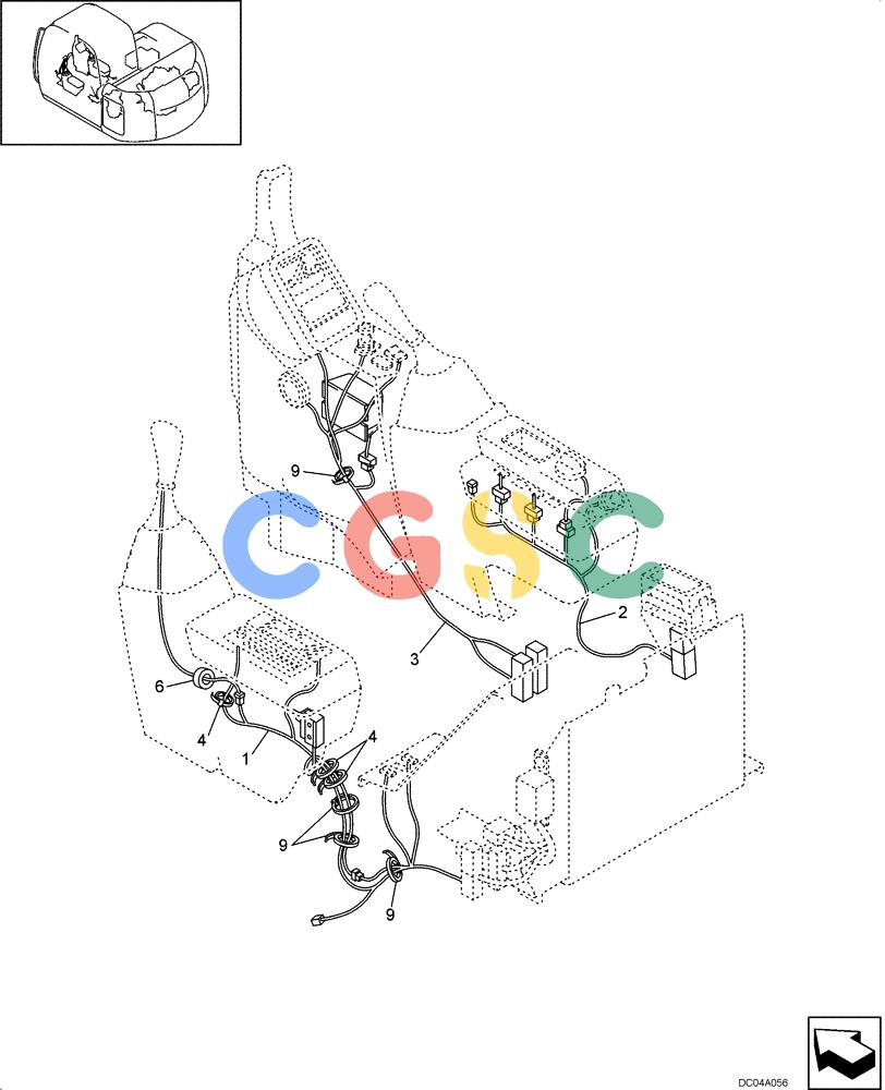 纽荷兰零件查询(EH130) - CRAWLER EXCAVATOR (3/04-) (04 -05[00]) - HARNESS ASSY (CAB) New Holland Constructuion