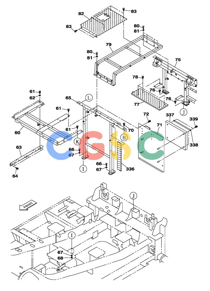 纽荷兰零件查询(E805) - CRAWLER EXCAVATOR TIER 3 (7/06-) (09-009-00[01]) - COWLING - FRAMEWORK New Holland Constructuion