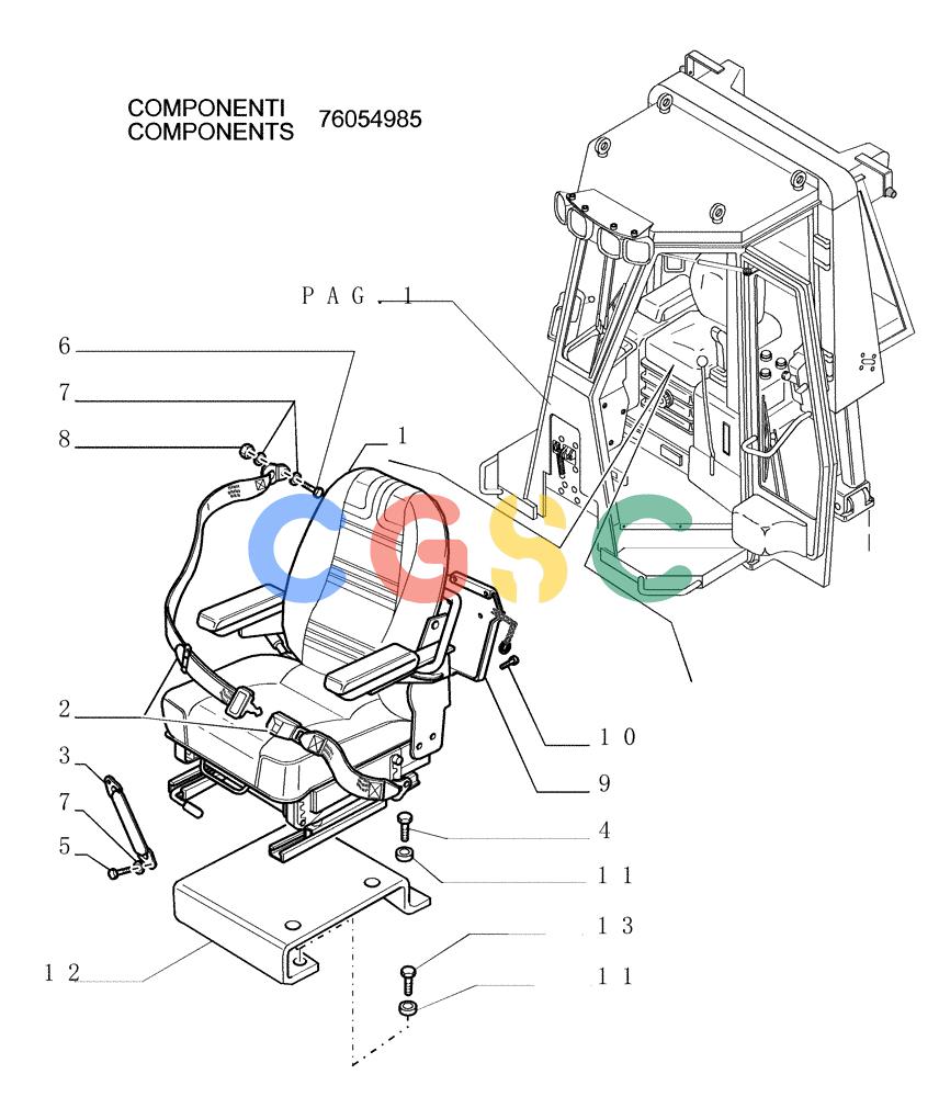 纽荷兰零件查询(DC150PS) - CRAWLER DOZER (9.652[03]) - ROPS CAB - OPTIONAL CODE 76076873 New Holland Constructuion