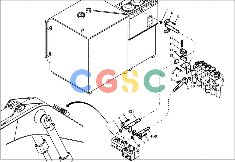 纽荷兰零件查询(EC350) - CRAWLER EXCAVATOR (2/00-) (60.200[002]) - HYDRAULIC SYSTEM MONOBLOC BOOM HAMMER ATTACHMT. (OPTION) (S/N 735006-735007/735022-735022) New Holland Constructuion