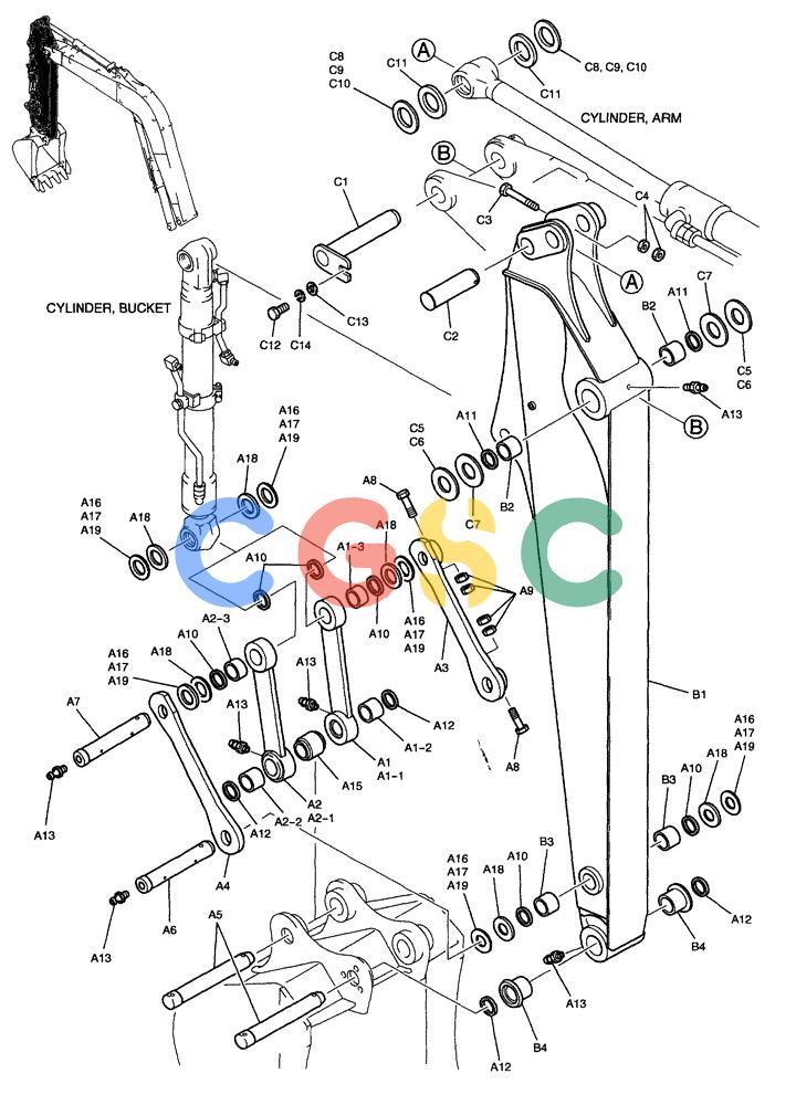 纽荷兰零件查询(EH70) - MIDI CRAWLER EXCAVATOR (N.A.) (1/05-) (116) - ARM ASSY, LONG 2.07 M (6 FT 9 IN) New Holland Constructuion