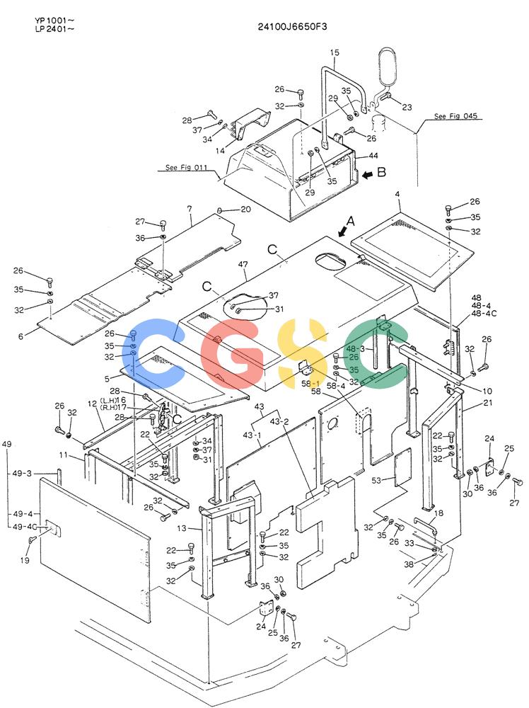 神钢零件查询(K905LC) - MARK II EXCAVATOR BTW YP1001 - YP1281 (1/87-12/03) (02-015[01]) - GUARD ASSY (FOR EXTREME HEAT) Kobelco