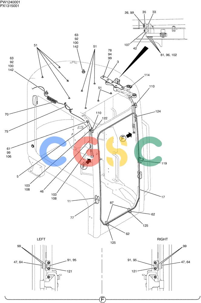 纽荷兰零件查询(E35SR) - COMPACT CRAWLER EXCAVATOR ASN PX13-15001 (N6TN61732) (NA) (1/06-) (01-041[04]) - CAB ASSY New Holland Constructuion