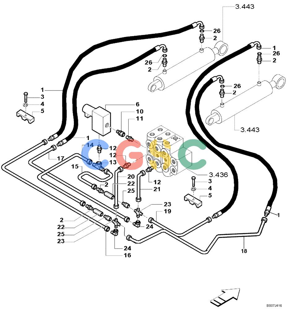 纽荷兰零件查询(FD80) - CRAWLER DOZER (1/98-) (3.440[01]) - LIFT CYLINDERS PIPING New Holland Constructuion