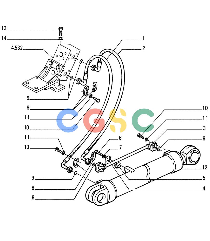 纽荷兰零件查询(FD255) - CRAWLER DOZER (N.A. VERSION) (7/95-) (9.522[03]) - RIPPER (PD) - LIFT CYLINDERS PIPING - OPTIONAL CODE 76026270 New Holland Constructuion
