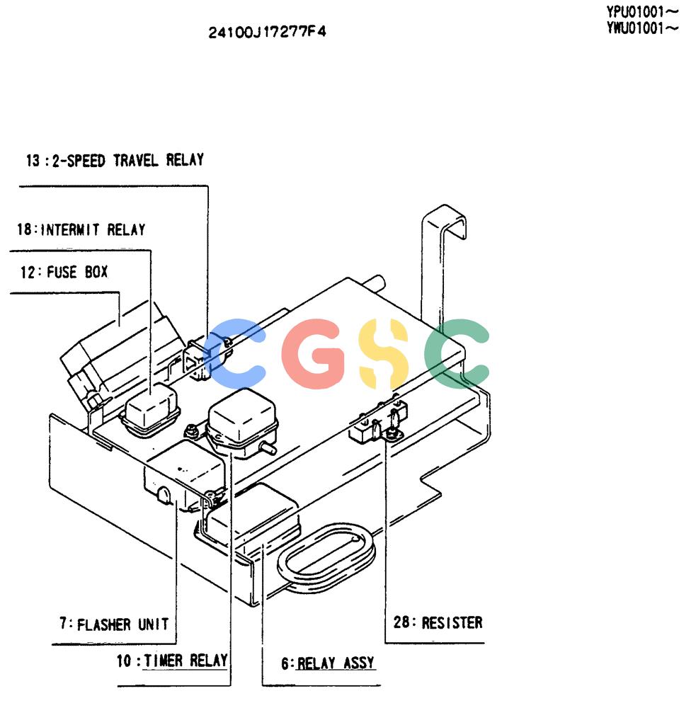 神钢零件查询(SK130LC) - EXCAVATOR BTW YPU1001 - YPU2000 (1/98-12/98) (05-014[02]) - CONTROLLER ASSY (24100J17277F4) Kobelco
