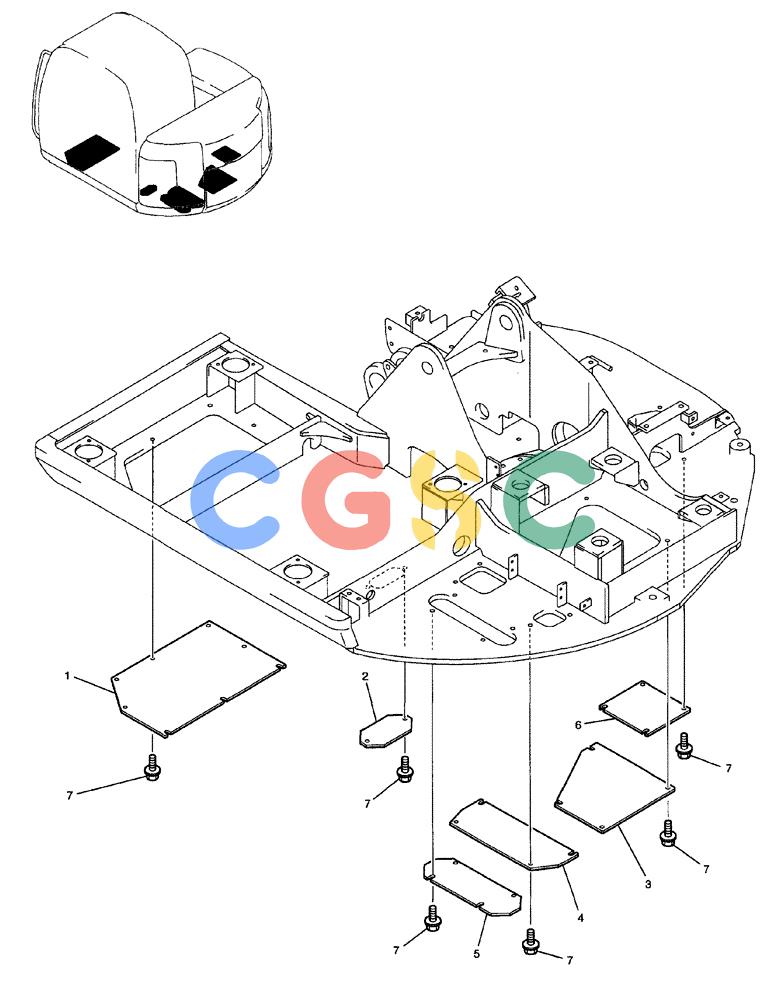 纽荷兰零件查询(E70) - MIDI CRAWLER EXCAVATOR (NA) (1/06-) (057) - COVER ASSEMBLY, UNDER New Holland Constructuion