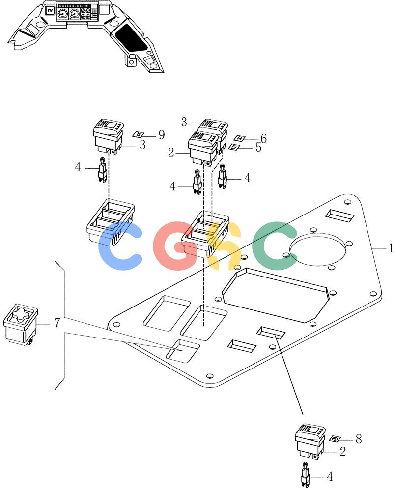 纽荷兰零件查询(AD250) - ARTICULATED DUMP TRUCK (7/01-) (5.652/1[23A]) - ROPS CAB - ELECTRIC COMPONENTS New Holland Constructuion
