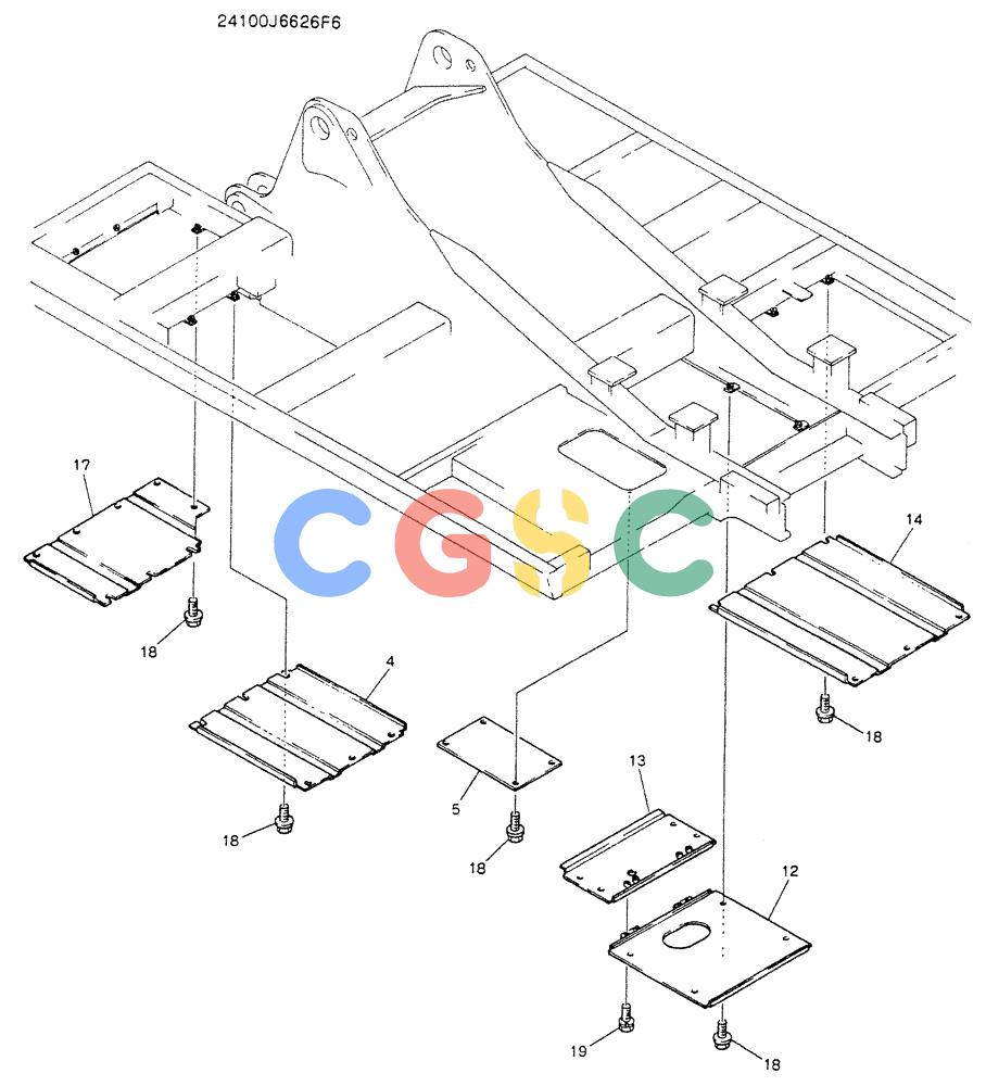 神钢零件查询(K907LC) - MARK II EXCAVATOR BTW YQU0001 - YQU0400 (1/87-12/03) (02-007) - COVER ASSY, UNDER Kobelco