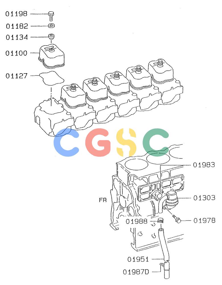 神钢零件查询(6D24-TEB) - MITSUBISHI DIESEL ENGINE (1/06-12/06) (01-006) - ROCKER COVER & BREATHER Kobelco
