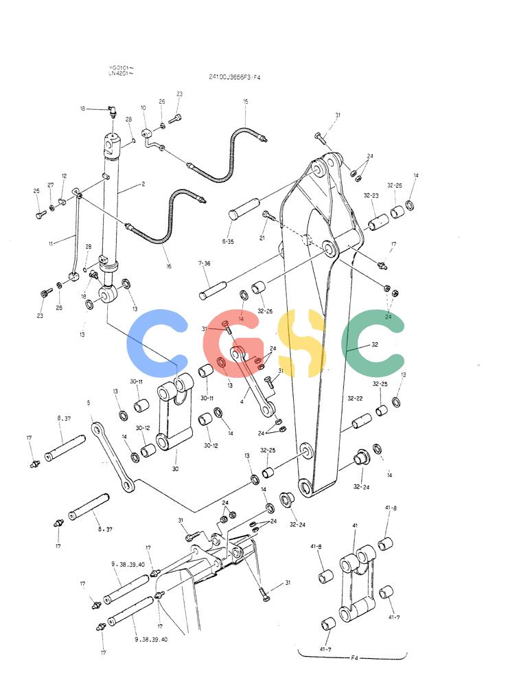 神钢零件查询(K907CLC) - EXCAVATOR BTW YG0101 - YG0500 (1/85-12/03) (09-003) - ARM ASSY 2.9M Kobelco