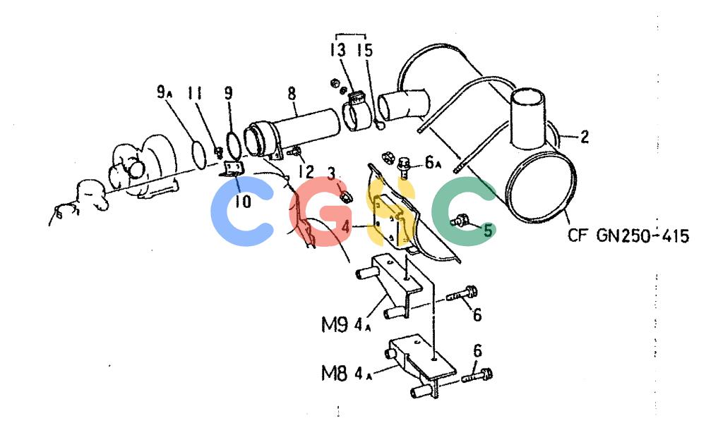 神钢零件查询(6D16-T) - MITSUBISHI DIESEL ENGINE - K909LC & MD240BLC (1/87-12/06) (06-002) - EXHAUST PIPE Kobelco