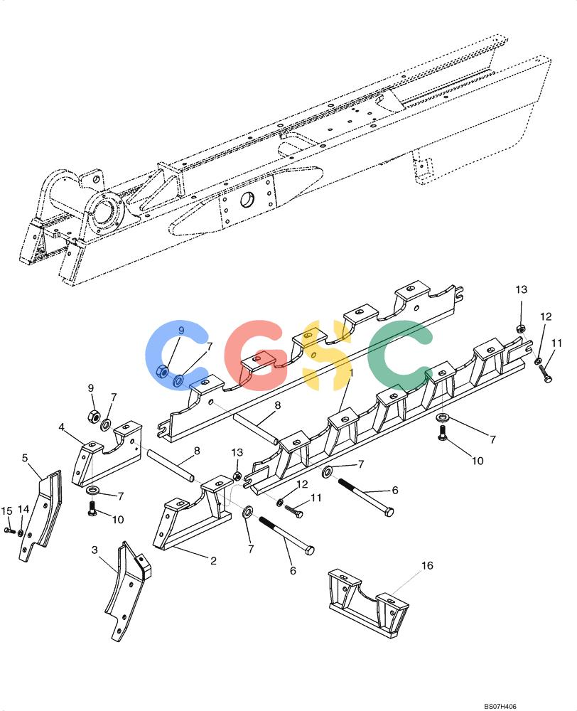 纽荷兰零件查询(D150B) - CRAWLER DOZER TIER 3 (HYDRO) (10/07-) (05-07) - TRACK GUARDS & GUIDES (LT MODELS) New Holland Constructuion