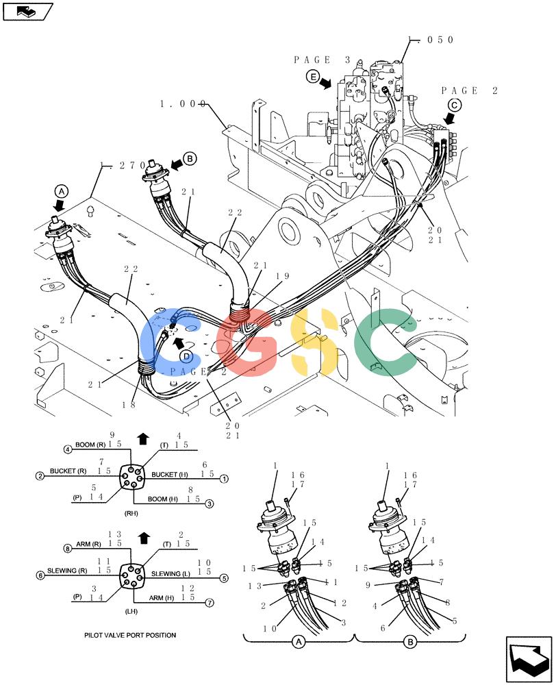 纽荷兰零件查询(E235BSR) - CRAWLER EXCAVATOR (5/07-) (1.082[01]) - PILOT PIPING - 2-PIECE BOOM New Holland Constructuion
