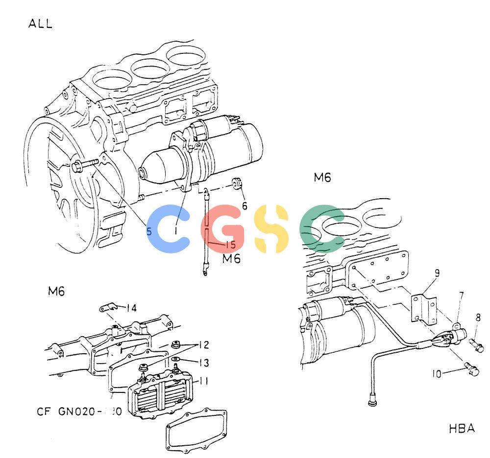 神钢零件查询(6D16-T) - MITSUBISHI DIESEL ENGINE - K907 & MD180LC (1/87-12/06) (04-002) - STARTER GENERAL Kobelco