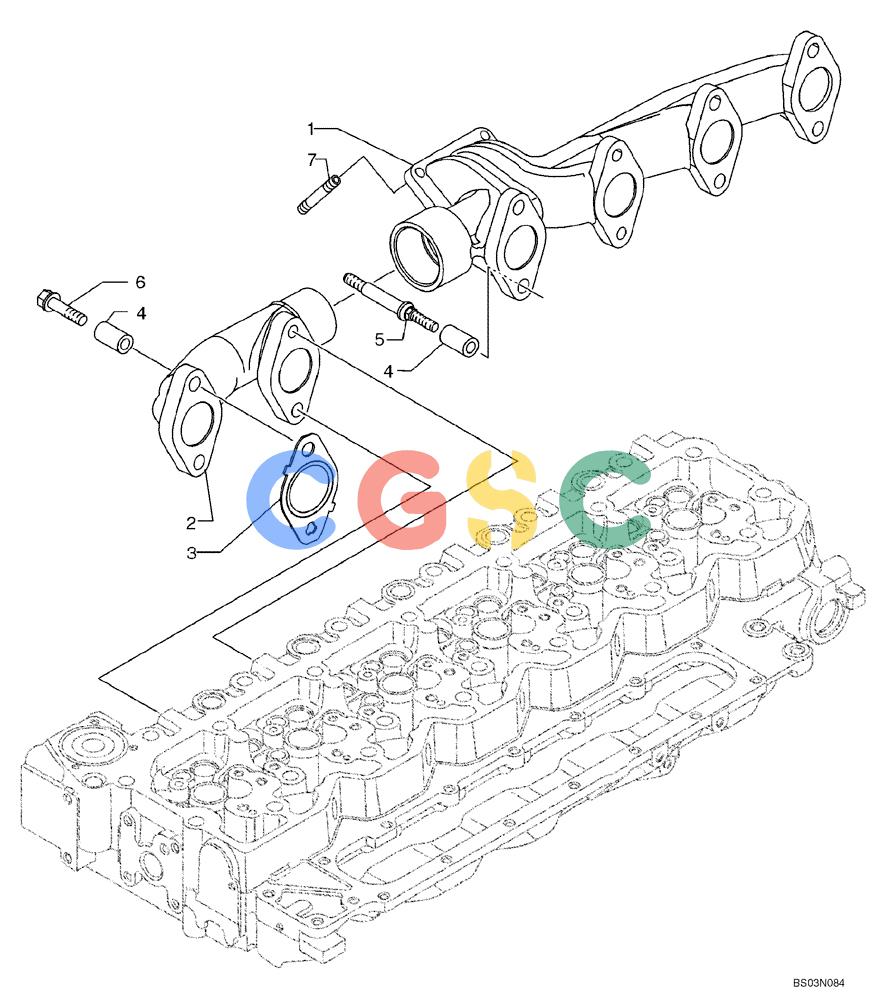 纽荷兰零件查询(D150B) - CRAWLER DOZER TIER 3 (HYDRO) (10/07-) (02-29) - MANIFOLD - EXHAUST New Holland Constructuion