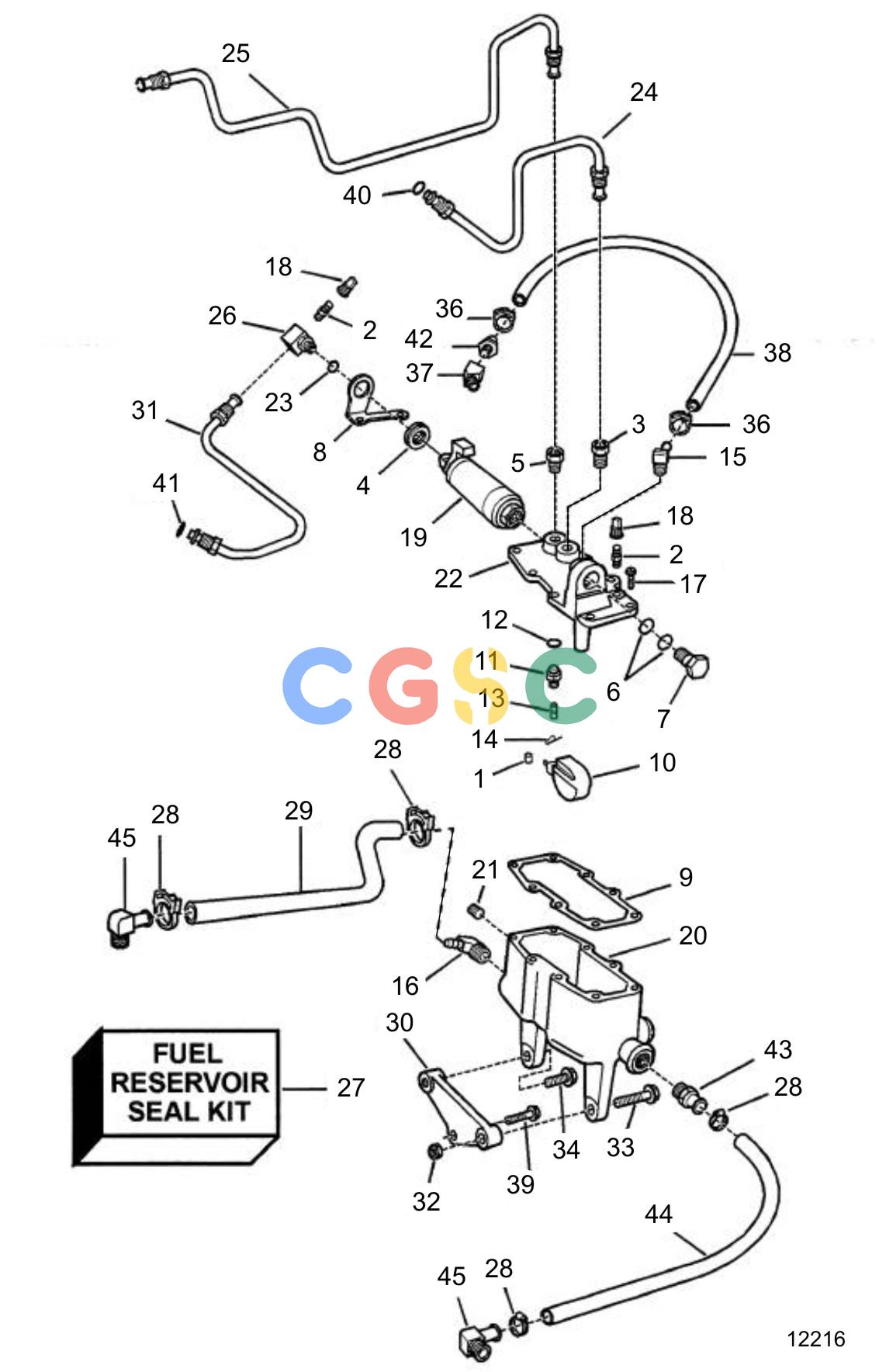 沃尔沃零件查询5.0GLPBYC; 5.0GiPBYCCE; 5.7GSPBYC; 5.7GSIPBYCCEFuel SystemVapor Separator TankEPC Volvo Penta Parts catalog