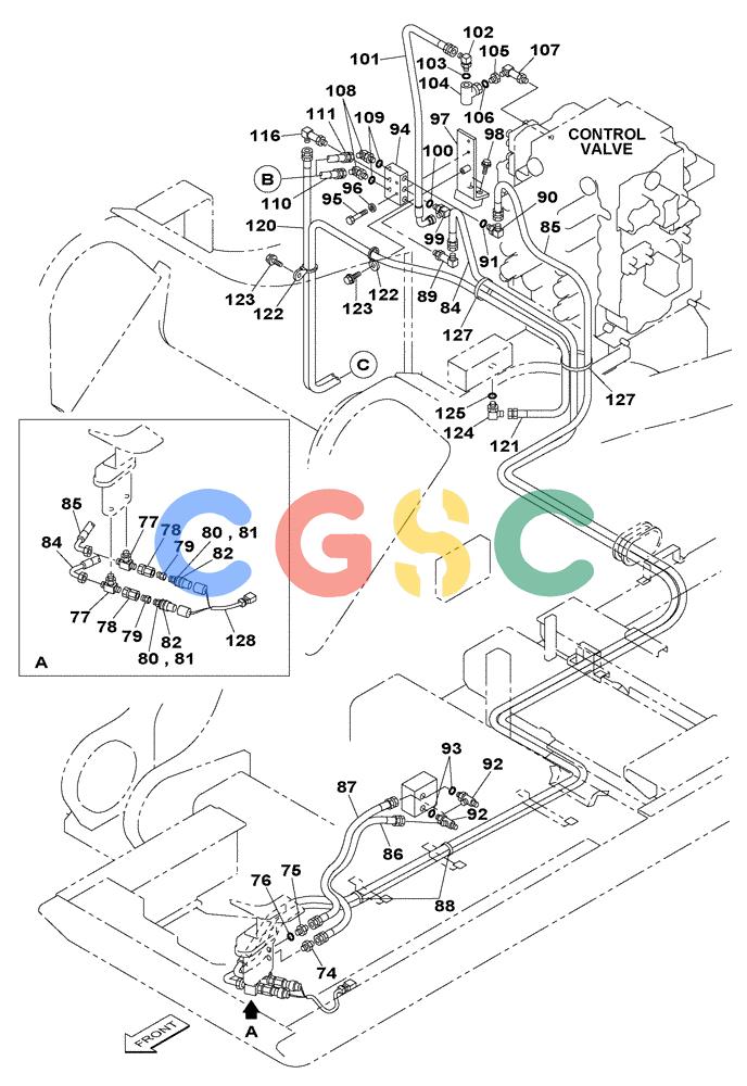 纽荷兰零件查询(E805) - CRAWLER EXCAVATOR TIER 3 (7/06-) (08-039-00[01]) - HYDRAULIC CIRCUIT - SMALL FLOW New Holland Constructuion