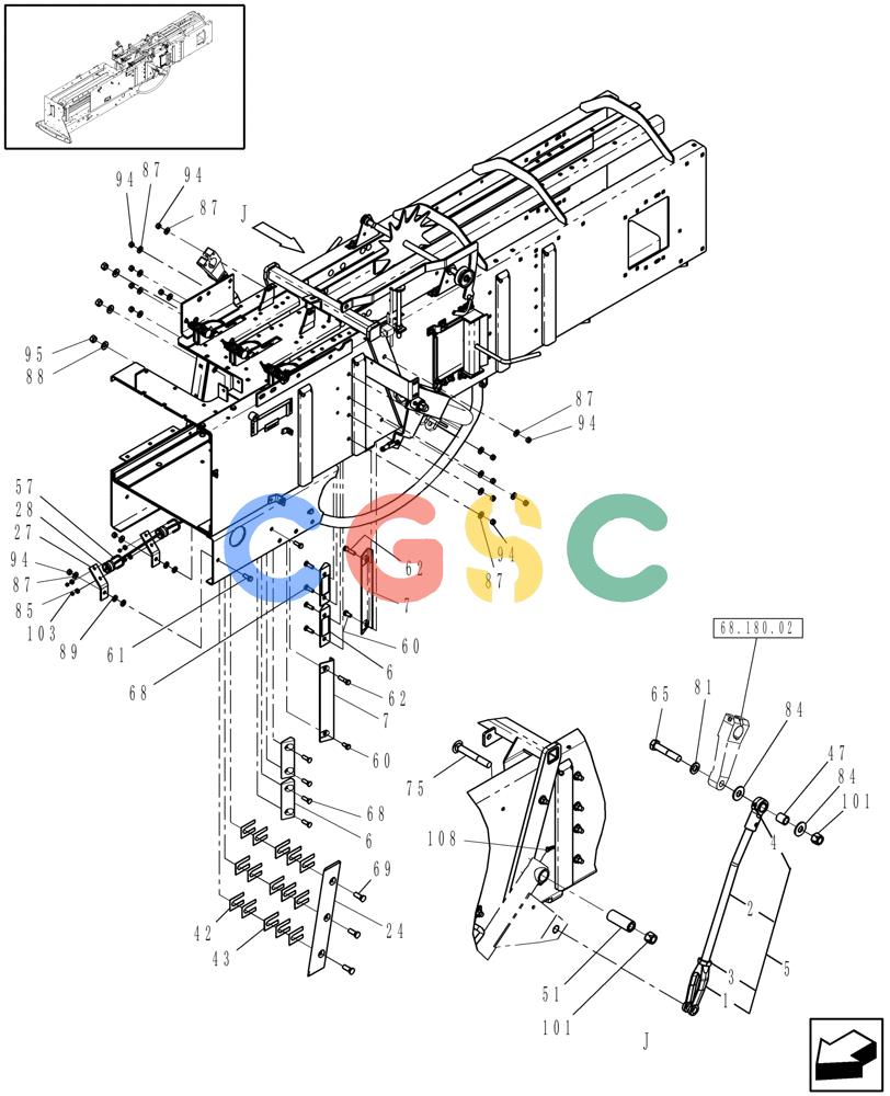 凯斯零件查询(SB551) - SMALL SQUARE BALER (9/08-12/15) (62.150.03) - STATIONARY KNIFE, NEEDLE YOKE ROD & HAY WEDGES Case Agriculture