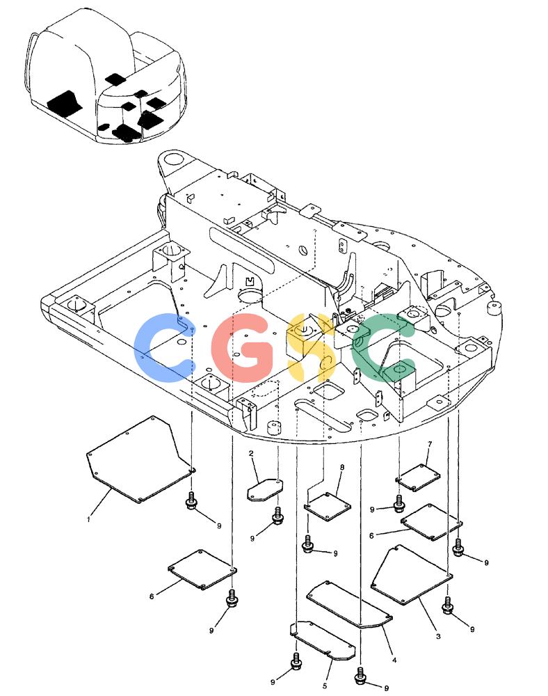 纽荷兰零件查询(EH80) - MIDI CRAWLER EXCAVATOR ASN LF04-02000 (N4TA18001 thru N4TA18010, ASN N5TA18011 -) (NA) (1/ (078) - COVER ASSEMBLY, UNDER New Holland Constructuion