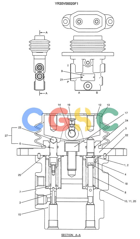 纽荷兰零件查询(E235SRLC) - CRAWLER EXCAVATOR BTW YU04-00837 - YU04-01417 (07-040) - VALVE ASSY, PILOT (EXTRA, 2-PIECE BOOM) New Holland Constructuion