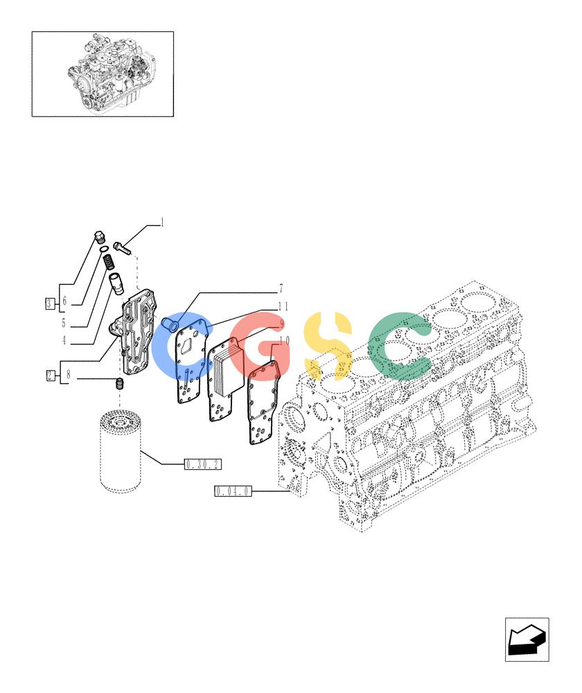 神钢零件查询(F4GE9684B J601) - ENGINE 504124794 - 920019901 (1/08-12/10) (0.31.5[01]) - HEAT EXCHANGER - ENGINE (504096823) Kobelco
