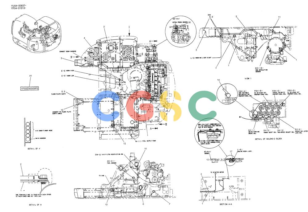 纽荷兰零件查询(E235SRLC) - CRAWLER EXCAVATOR BTW YU04-00837 - YU04-01417 (01-061[01]) - HARNESS ASSY, UPP New Holland Constructuion
