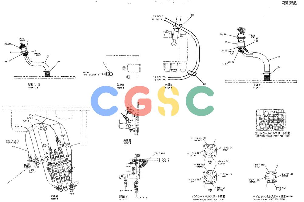 神钢零件查询(ED150-1E) - BLADE RUNNER EXCAVATOR/DOZER ASN YL05-00555 (11/03-12/04) (01-010[02]) - CONTROL LINES, REMOTE Kobelco