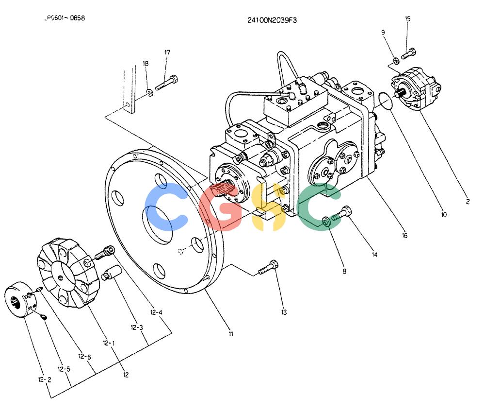 神钢零件查询(K905LC) - EXCAVATOR BTW YP0115 - YP0301 (1/85-12/03) (06-006) - PUMP ASSY,CONNECT(FOR SILENCE) Kobelco