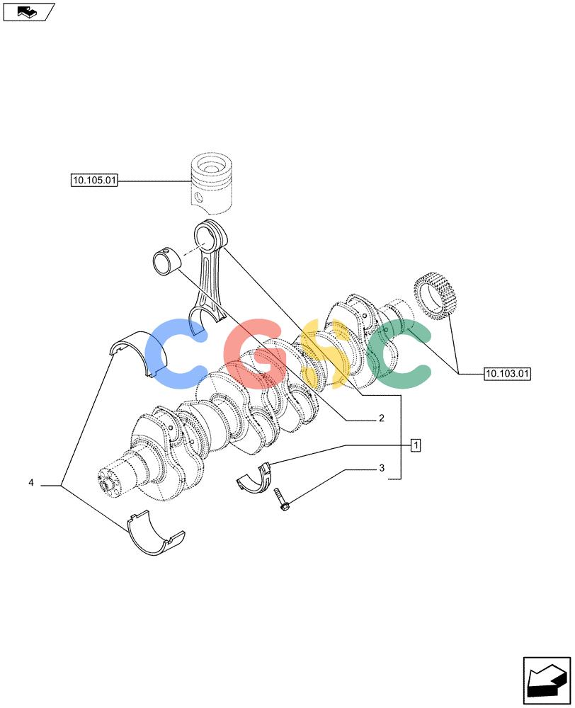 神钢零件查询(F4HFE613T A004) - ENGINE 504384900 - 84232924 (3/11-) (10.105.02) - SHORT BLOCK - CONNECTING ROD (5801371818 - 84364070) Kobelco