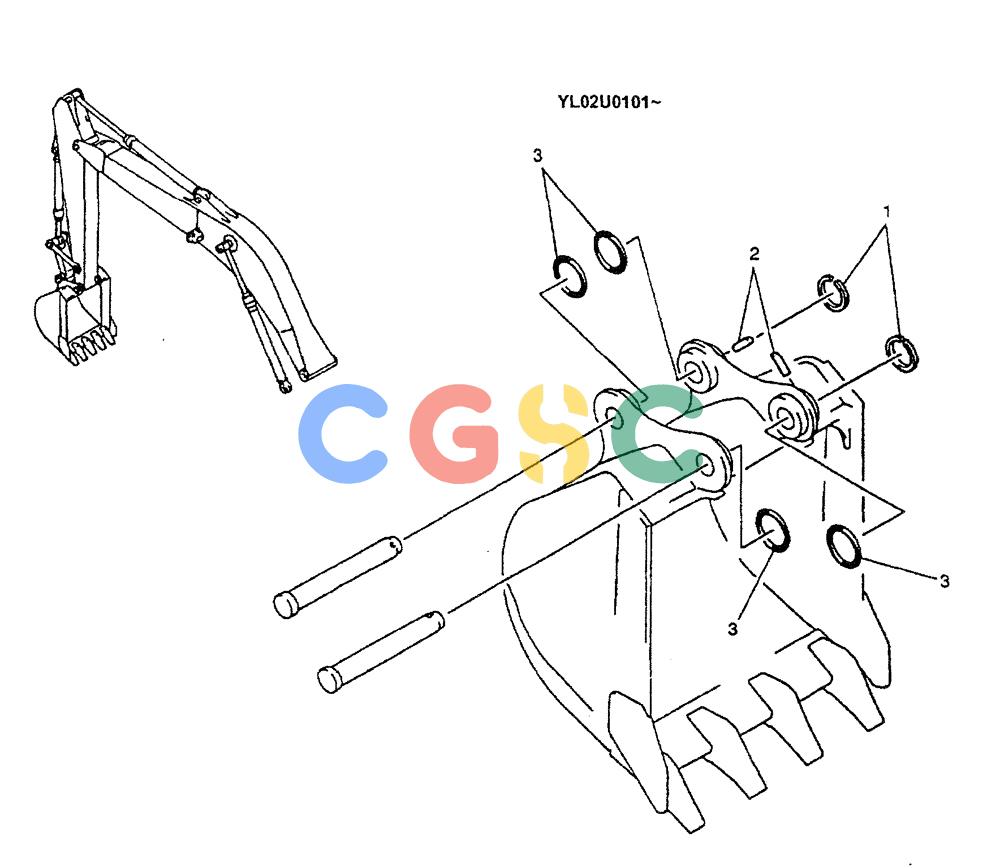 神钢零件查询(ED190LC) - BLADE RUNNER EXCAVATOR/DOZER BTW YL02U0101 - YL03U0135 (1/02-12/06) (03-010) - BUCKET INSTAL Kobelco
