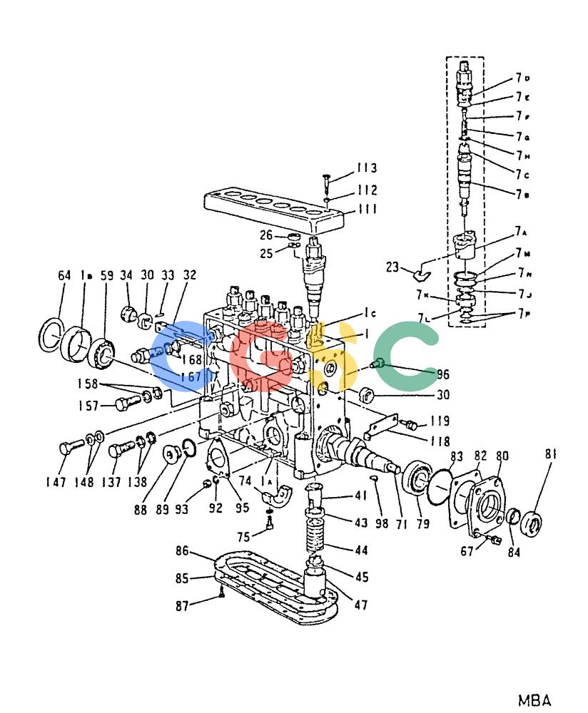 神钢零件查询(6D22-TC) - MITSUBISHI DIESEL ENGINE - K912, K912LC, & K916 (1/83-12/06) (03-006) - INJECTION PUMP (INNER PARTS) Kobelco