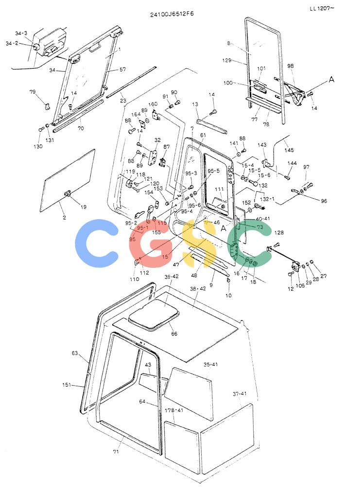 神钢零件查询(K909LC) - MARK II EXCAVATOR BTW LL1207 - LL1487 (1/87-12/03) (02-002[02]) - CAB ASSY Kobelco